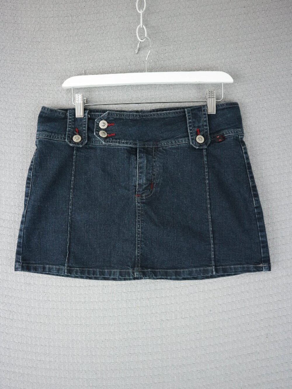 Vintage Y2K First Kiss Low Rise Micro Mini Denim Skirt Skort Low Rise Size 9